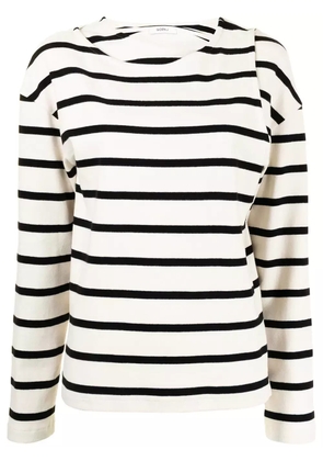 Goen.J double-layered stripe jersey top - White