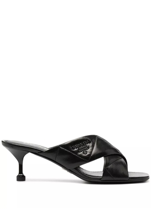 Prada 60mm crossover-strap sandals - Black