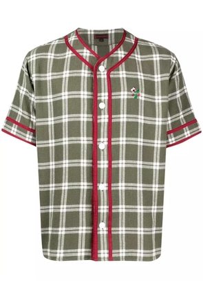 CLOT check-pattern striped-edge shirt - Green