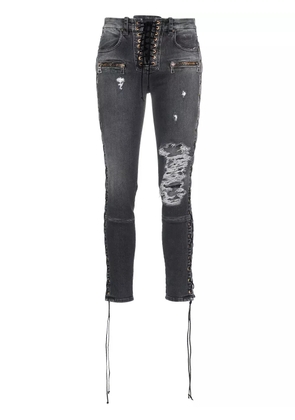 UNRAVEL PROJECT Skinny stonewash ripped skinny jeans - Grey