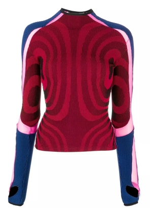 Paolina Russo ribbed long-sleeve top - Red