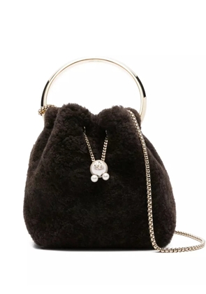 Jimmy Choo Bon Bon pearl-embellished mini bag - Brown