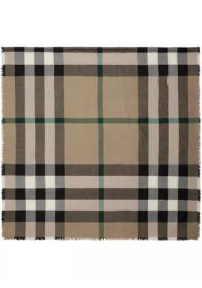 Burberry raw-cut checked scarf - Neutrals