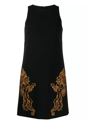 Moschino Mythological creatures crepe dress - Black