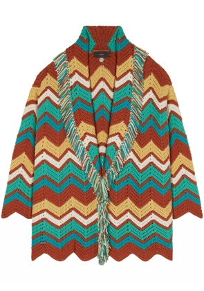 Alanui Kaleidoscopic chevron knit cardigan - Red
