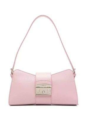 Furla logo-engraved leather shoulder bag - Pink