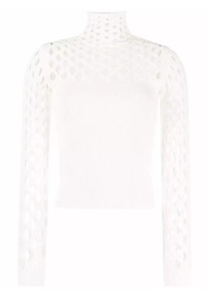 Valentino Garavani open-knit roll-neck top - Neutrals