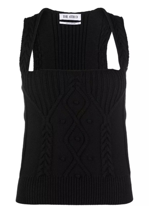 The Attico Sofia knitted sleeveless top - Black