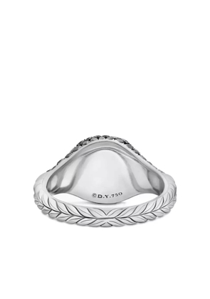 David Yurman 18kt white gold Chevron diamond pinky ring (10mm) - Silver