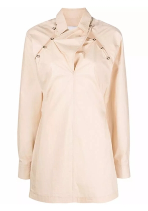 Nanushka asymmetric-fastening mini shirt dress - Neutrals