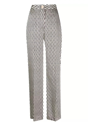 LIU JO geometric-print straight-leg trousers - Black