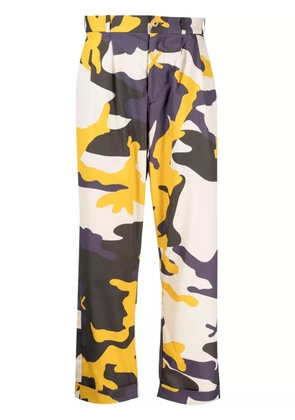 The Power For The People camouflage-pattern cropped cotton trousers - Neutrals