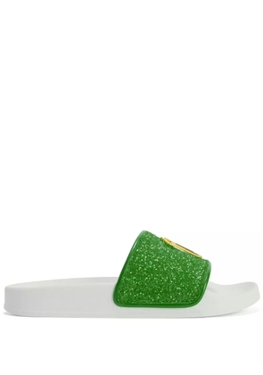 Giuseppe Zanotti Brett glitter slides - Green