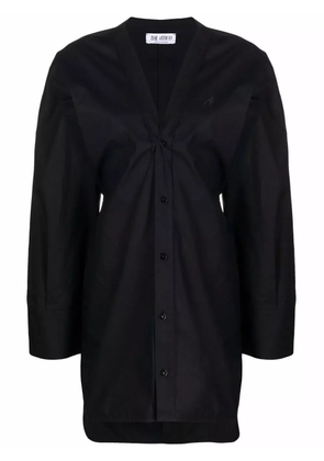 The Attico ruched-detail V-neck dress - Black