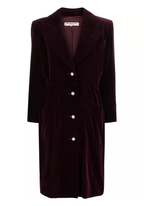 Saint Laurent Pre-Owned single-breasted velvet coat - Purple