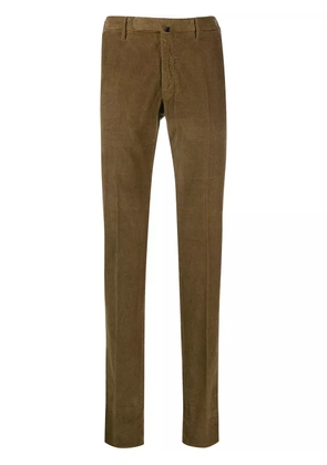 Incotex textured straight-leg trousers - Green
