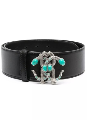 Roberto Cavalli Mirror Snake leather belt - Black