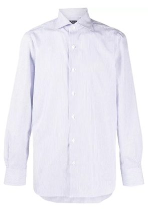 Finamore 1925 Napoli striped spread-collar cotton shirt - White