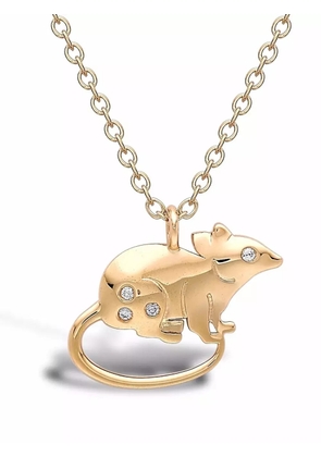 Pragnell 18kt yellow gold Zodiac diamond rat pendant necklace