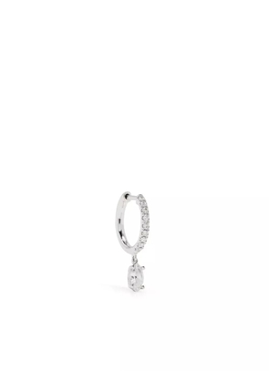 Anita Ko 18kt white gold diamond drop single hoop earring - Silver