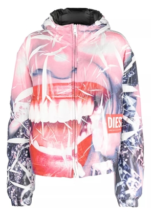 Diesel smiley face-print jacket - Pink
