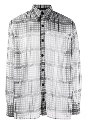 AV Vattev semi-sheer check-print shirt - Grey