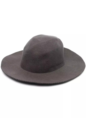 White Mountaineering scallop-edge fedora hat - Brown