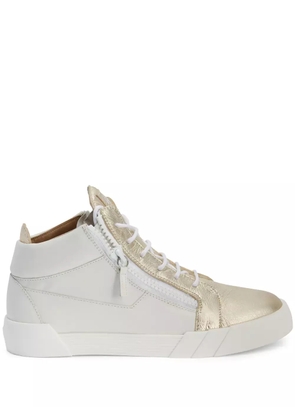 Giuseppe Zanotti high-top leather zip-up sneakers - White