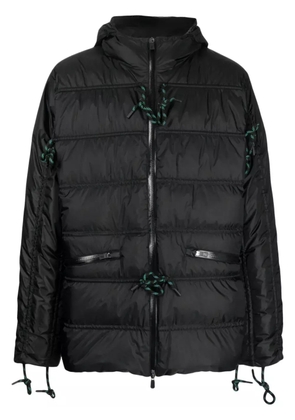 Herno zipped hooded padded jacket - Black