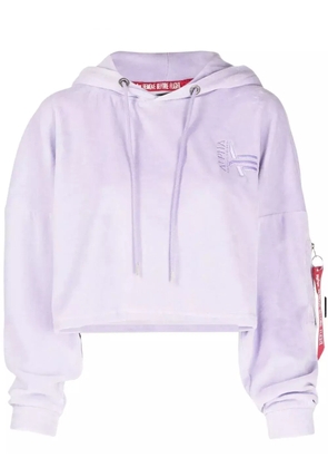 Alpha Industries cropped velvet hoodie - Purple