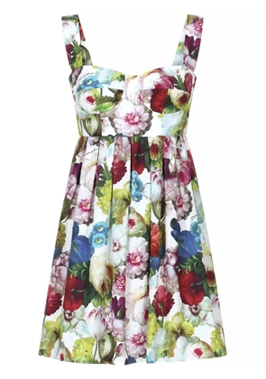 Dolce & Gabbana floral-print corset cotton minidress - White