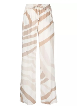 Kiton abstract-print drawstring silk trousers - Neutrals