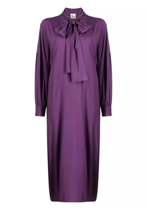 PAULA scarf-detail midi dress - Purple