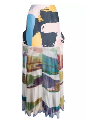 Maticevski Flagrant abstract-print draped skirt - Multicolour