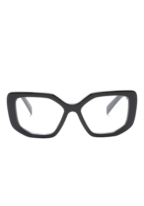 Prada Eyewear geometric-frame logo glasses - Black