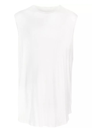 Julius curved-hem cotton tank top - White