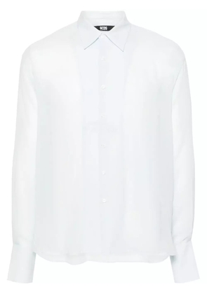 GCDS logo-embroidered silk shirt - Blue