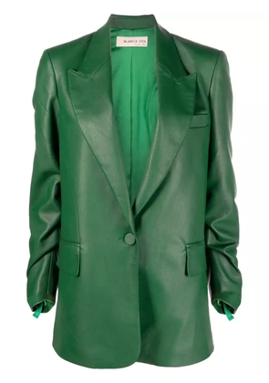 Blanca Vita polished-finish single-breasted blazer - Green