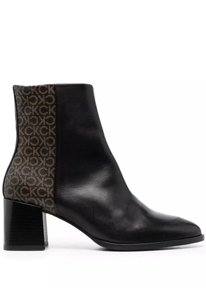 Calvin Klein monogram-print ankle boots - Black