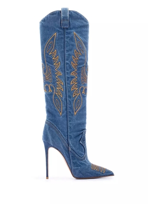 Le Silla Eva 120mm embroidered boots - Blue
