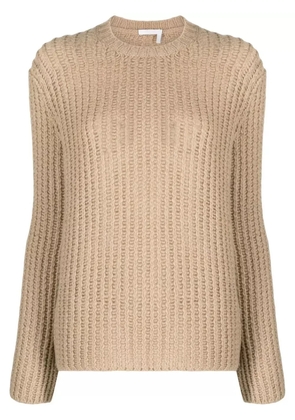 Chloé crew-neck waffle-knit jumper - Neutrals