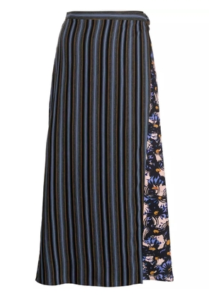 PS Paul Smith panelled stripe-print skirt - Blue