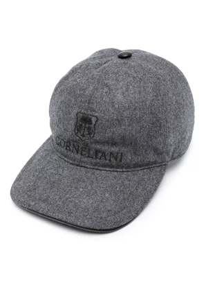 Corneliani logo-embroidered virgin wool cap - Grey