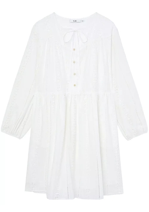 b+ab broderie anglaise long-sleeved shift dress - White
