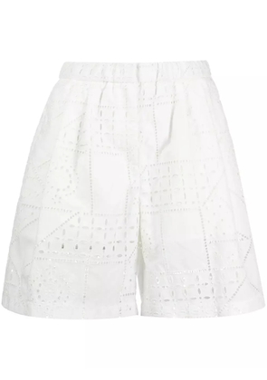 MSGM all-over perforated-design shorts - White