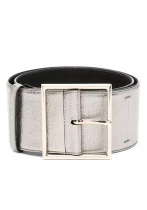 Saint Laurent Pre-Owned 1990s metallic-finish leather belt - Silver