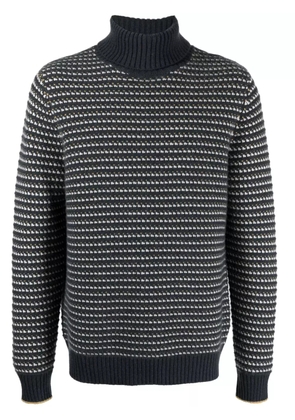 N.Peal roll-neck bird's eye knit jumper - Blue