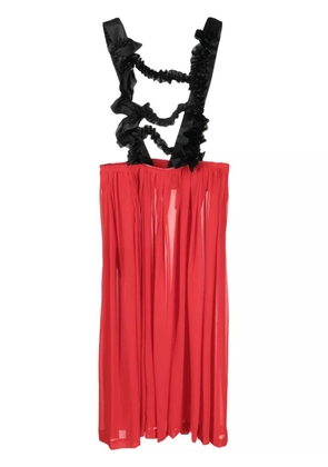 Comme Des Garçons Comme Des Garçons dungarees-style asymmetric midi dress - Red