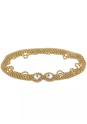 Rewind Vintage Affairs crystal-embellished multi-chain belt - Gold