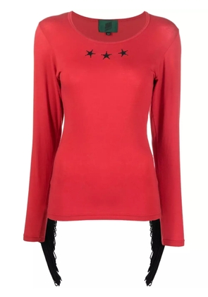 Jean Paul Gaultier Pre-Owned 1980s fringe-detail long-sleeved T-shirt - Red